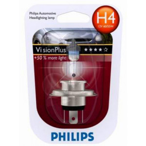 PHILIPS Bec H4 12V 60/55W P43t VISION PLUS (BLISTER)