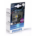 Bec cu LED SV8,5 12V 1W 11/43mm BLUE VISION PHILIPS