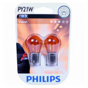 Set de 2 becuri PY21W 12V 21W BAU15s galben (BLISTER) PHILIPS
