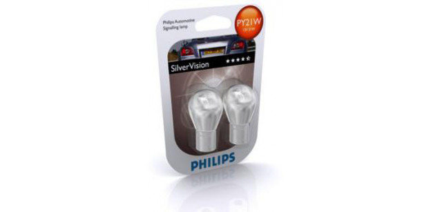 Set 2 becuri PY21W 12V 21W BAU15s SILVER VISION Blister Philips