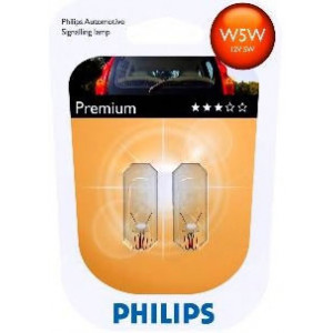 Set de 2 becuri W5W 12V 5W W2,1X9,5d (BLISTER) PHILIPS