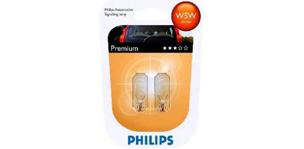 Set de 2 becuri W5W 12V 5W W2,1X9,5d (BLISTER) PHILIPS