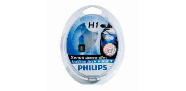 PHILIPS Set de 2 becuri H1 12V 55W P14,5s BLUE VISION ULTRA