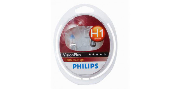 PHILIPS Set de 2 becuri H1 12V 55W P14,5s VISION PLUS