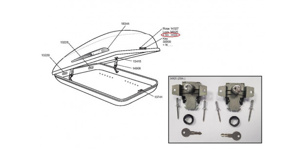 Set Incuietoare Thule SP 34924 Spare Lock 855