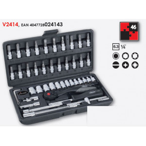 Set chei tubulare 46 buc. VIGOR