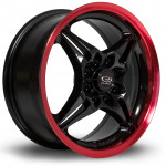 Janta Aliaj Rota Wheels AutoX R15 6.5J 4x100 ET40 BlackCRedLip