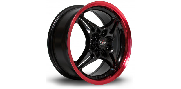 Janta Aliaj Rota Wheels AutoX R15 6.5J 4x100~4x114 ET40 BlackCRedLip