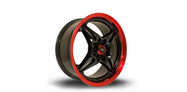 Janta Aliaj Rota Wheels AutoX R16 7J 4x100~4x114 ET40 BlackCRedLip