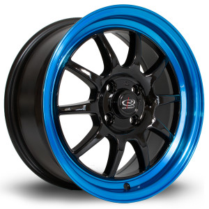 Janta Aliaj Rota Wheels GT3 R16 7J 4x100 ET40 BlackCBlueLip