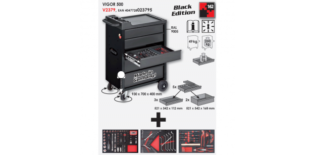 Carucior cu Scule 162 bucati VIGOR 500