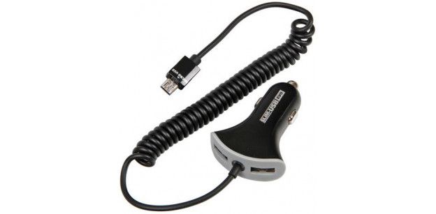 Incarcator USB cu 2 prize SLIM USB-EVO + cablu micro USB 12/24V
